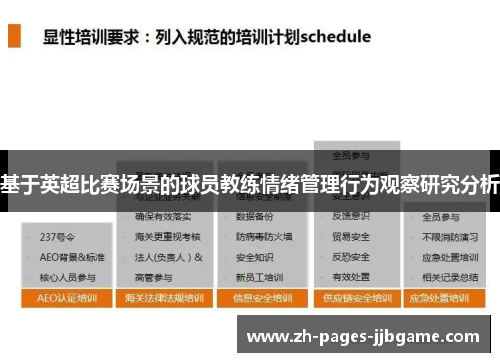 基于英超比赛场景的球员教练情绪管理行为观察研究分析