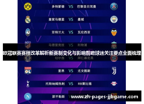 欧冠联赛赛程改革解析新赛制变化与影响前瞻球迷关注要点全面梳理